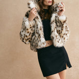 Luxuriöse Kunstfelljacke mit Leopardenmuster – Ein echter Hingucker