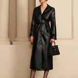 Manon | Eleganter Leder-Trenchcoat – Luxus trifft auf zeitlose Eleganz