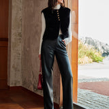 Gilet de fausse fourrure à col rond