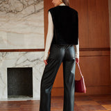 Gilet de fausse fourrure à col rond