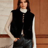 Gilet de fausse fourrure à col rond