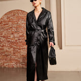 Manon | Eleganter Leder-Trenchcoat – Luxus trifft auf zeitlose Eleganz