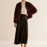 Braune Kunstfelljacke - Frühling 2025