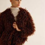 Braune Kunstfelljacke - Frühling 2025