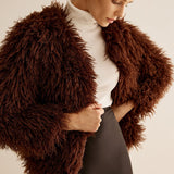 Braune Kunstfelljacke - Frühling 2025