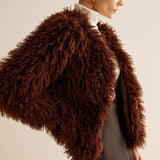 Braune Kunstfelljacke - Frühling 2025