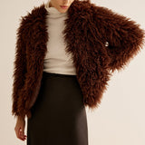 Braune Kunstfelljacke - Frühling 2025