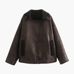 Olivia | Revers Kunstleder Warme Jacke Zendoo.de