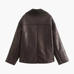 Olivia | Revers Kunstleder Warme Jacke Zendoo.de