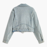 Leona | Cropped Denim Bikerjacke – Für einen rebellischen und stilvollen Look