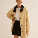 Hanna  | Baumwolljacke mit Kontrastkragen und Knöpfen Zendoo.de