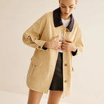 Hanna  | Baumwolljacke mit Kontrastkragen und Knöpfen Zendoo.de