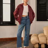 Amelie | Bordeauxrote Jacke mit sportivem Akzent