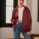 Amelie | Bordeauxrote Jacke mit sportivem Akzent