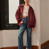 Amelie | Bordeauxrote Jacke mit sportivem Akzent