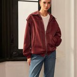 Amelie | Bordeauxrote Jacke mit sportivem Akzent