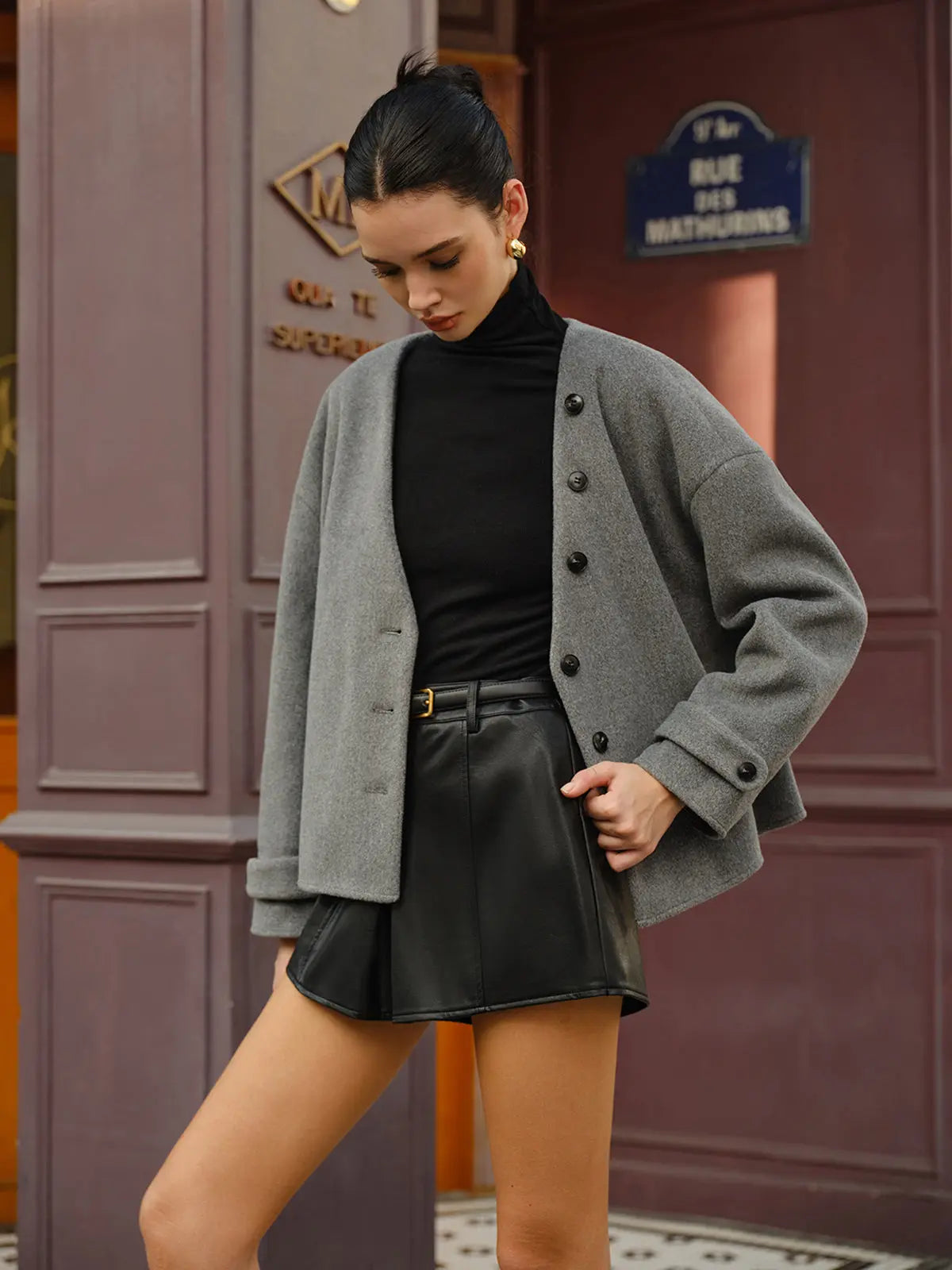 Elin |  Wollmantel mit doppelter Knopfreihe und Quasten Zendoo.de