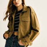 Klara | Cropped Utility Jacke – Lässig, Modern & Vielseitig