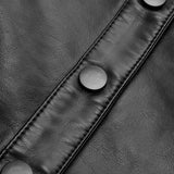 Amelia | Schwarze Kunstlederjacke mit Nieten