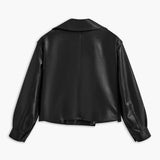 Sophia | Schwarze Kunstlederjacke im Bikerstil – Ein Statement-Piece für jeden Look