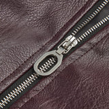 Nora | Minimalistische Kunstlederjacke in Burgunderrot – Modern und Vielseitig