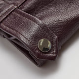 Nora | Minimalistische Kunstlederjacke in Burgunderrot – Modern und Vielseitig