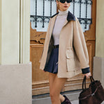 Tessa | Kunstlederjacke mit Kontrastkragen und Kordelzug Zendoo.de