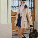 Tessa | Kunstlederjacke mit Kontrastkragen und Kordelzug Zendoo.de