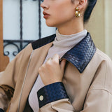 Tessa | Kunstlederjacke mit Kontrastkragen und Kordelzug Zendoo.de