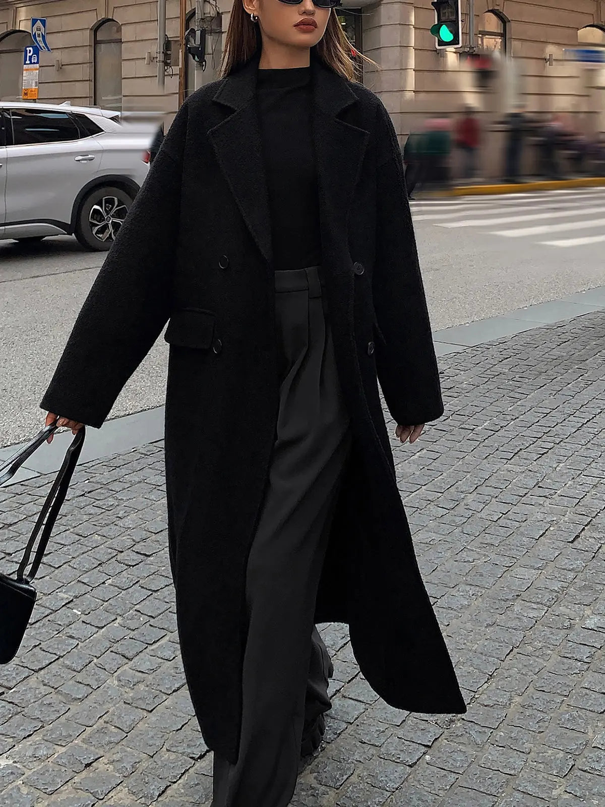 Sabby | Langer Mantel aus Tweed-Wollmischung Zendoo.de