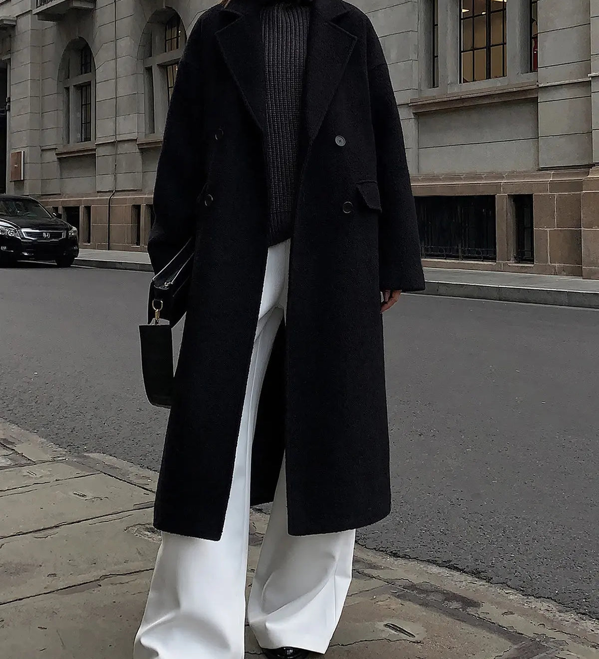 Sabby | Langer Mantel aus Tweed-Wollmischung Zendoo.de