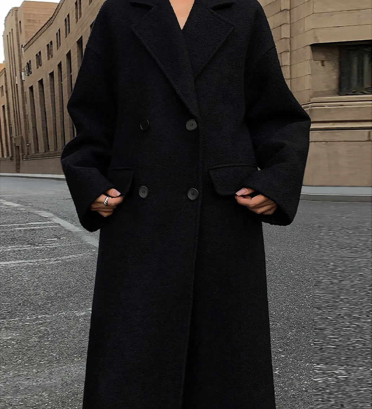 Sabby | Langer Mantel aus Tweed-Wollmischung Zendoo.de