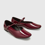 Amélie | Elegante Lackleder-Ballerinas in Bordeaux – Klassisch & Feminin