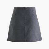 Mila | Faltenrock in Wolloptik mit High Waist & Knopfdetails