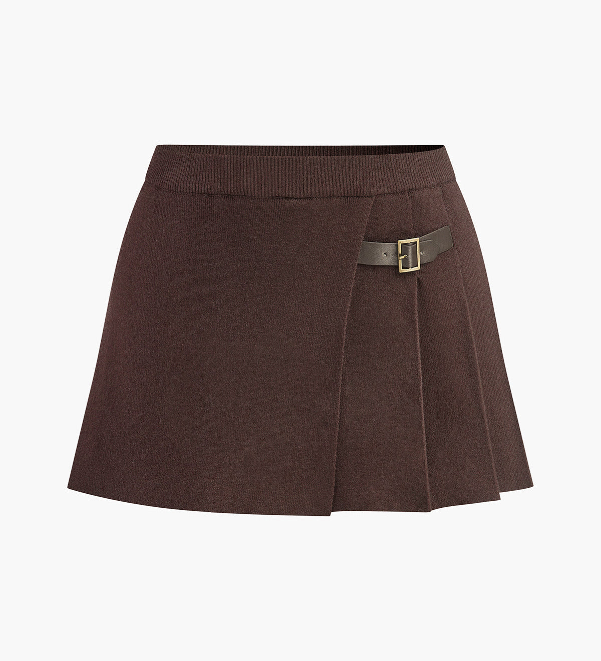 Noa | Falten-Minirock in Strickoptik mit Zierschnalle