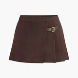 Noa | Falten-Minirock in Strickoptik mit Zierschnalle