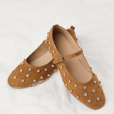 Elegante Velours-Ballerinas mit Strassdetails – Stilvoll & Bequem