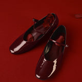 Amélie | Elegante Lackleder-Ballerinas in Bordeaux – Klassisch & Feminin