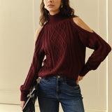 Eva | Schulterfreier Karierter Pullover