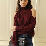 Eva | Schulterfreier Karierter Pullover