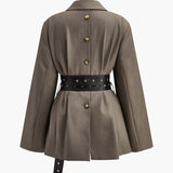 Mila | Oversized Blazer mit Taillengürtel in Oliv