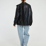 Clara | Oversized-Kunstlederjacke