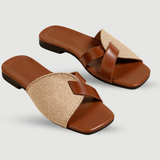 Yara | Beigefarbene Sandalen mit Lederakzenten