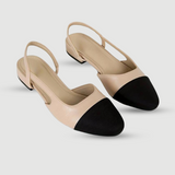Elegante Slingback-Ballerinas in Beige & Schwarz – Klassischer Chic
