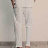 Francesco | Herren-Chinohose in Cremeweiß mit Kordelzug