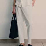 Francesco | Herren-Chinohose in Cremeweiß mit Kordelzug