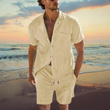 Herren Sommer Set – Zweiteiler mit Kurzarmhemd & Shorts für Strand & Freizeit