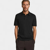 Poloshirt aus Seidenstrick – Schwarz