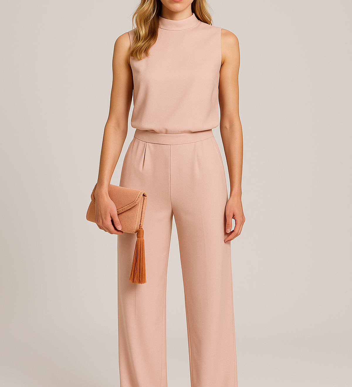 Eleganter Jumpsuit mit Ärmellosem Design und Weitem Bein – Stilvolle Kombination für Alltag und Abend