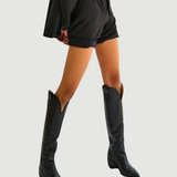 Betty | Moderner Cowboystiefel aus schwarzem Leder